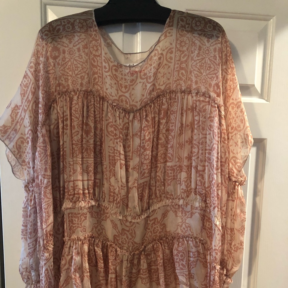Johnny Was sheer tunic- drop hem on sides